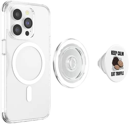 Vista 4 de Keep Calm Eat Truffle Vintage Grunge Truffle Lover PopSockets MagSafe PopGrip for iPhone