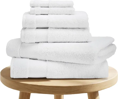 Vista 7 de BIOWEAVES 100% Algodón Orgánico 700 GSM Suave Juego de Toallas Premium de 6 Piezas Certificado GOTS, 2 Toallas de Baño, 2 Toallas de Mano y 2 Paños
