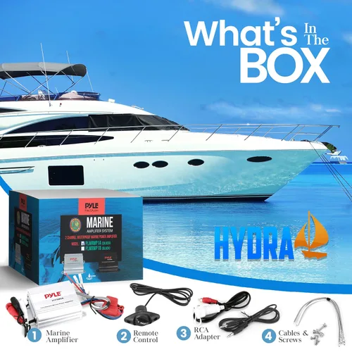 Vista 2 de Pyle Marine Amplifier, 400W 4 Channel Audio Amplifier with RCA Input