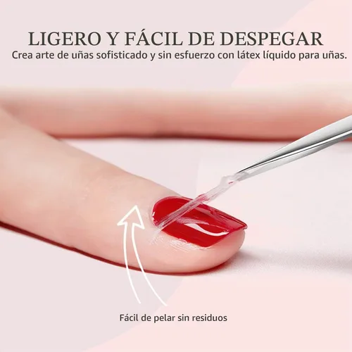 Vista 4 de SAVILAND Látex de uñas con pinzas, barrera de esmalte de 1.06 onzas líquidas, cinta fácil de usar para protección de cutículas, suministros