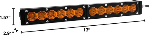Vista 9 de AngelMa - Barra de luz LED de 13 pulgadas, haz de punto ámbar de una sola fila, 9000 lm, lámpara súper brillante para camioneta SUV, ATV, UTV