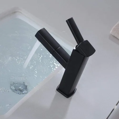 Vista 6 de KAIYING Grifo de lavabo de baño con rociador extraíble, grifo mezclador de lavabo de una sola manija para agua fría y caliente, grifo de fregadero