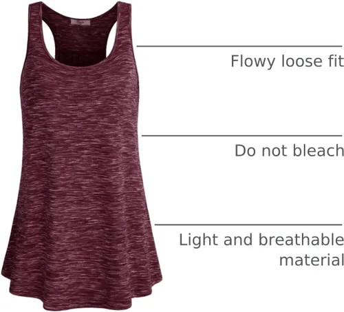 Vista 76 de Cestyle - Camiseta sin mangas para mujer, cuello redondo, corte holgado, para entrenamiento