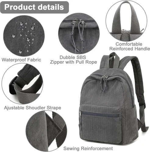 Vista 6 de Mini mochila para niñas resistente al agua pequeña mochila bolso de hombro para mujeres adultos niños viaje escolar