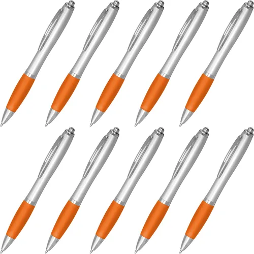 Vista 20 de DISCOUNT PROMOS - Bolígrafos personalizados con agarre de goma y tinta negra, paquete de 10 unidades, diseño ergonómico, ideal para oficina