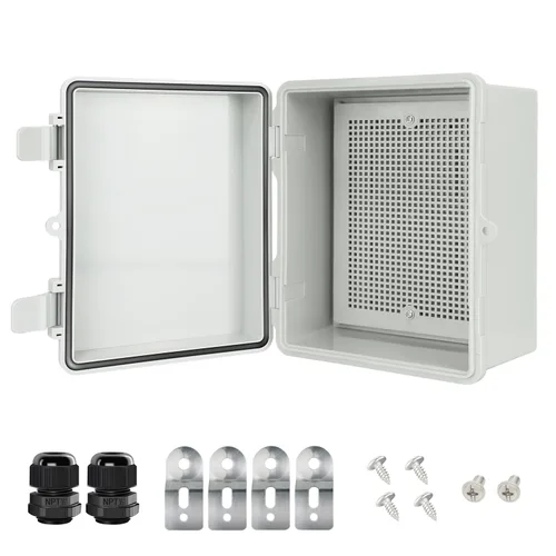 Vista 20 de Caja de conexiones IP65 impermeable carcasa de plástico ABS con cubierta transparente de PC con bisagras, caja de proyectos eléctricos con placa