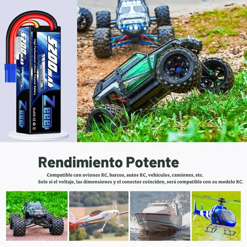 Vista 5 de Zeee Batería Lipo de 11.1V 80C 5200mAh 3S con conector EC5 (2 paquetes)