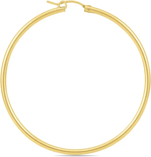 Vista 2 de Aretes de aro rellenos de oro amarillo de 14 quilates (2.165 in).