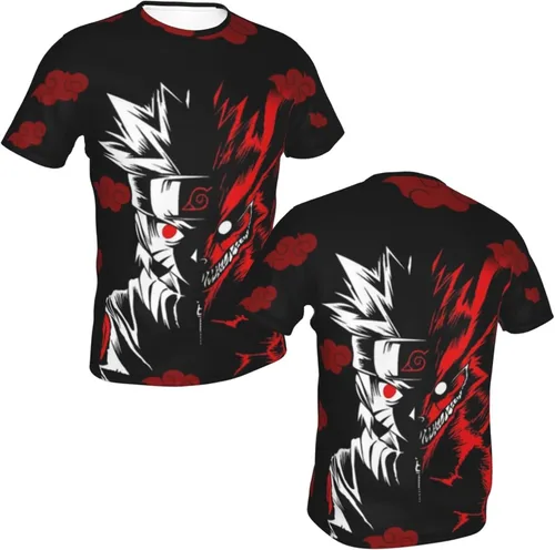 Vista 3 de VTQ Camiseta unisex de anime con impresión 3D de manga corta para cosplay