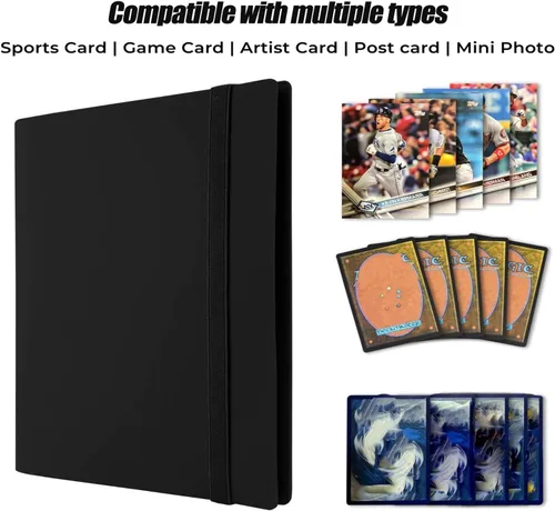 Vista 4 de Carpeta Portadora de Cartas Coleccionables, Álbum Carpeta Coleccionista de Cartas Deportivas de 9 Bolsillos para TCG, MTG, Yugioh, tarjetas