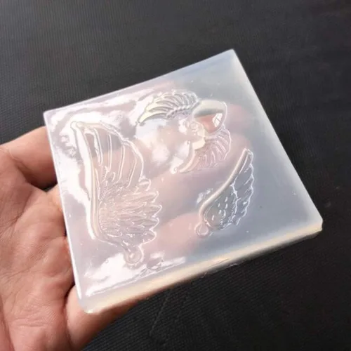 Vista 4 de Molde de resina epoxi de cristal, forma de ala de ángel, molde de silicona, herramienta de fabricación de bricolaje