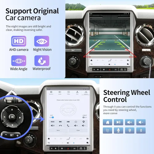 Vista 9 de Qualcomm - Radio de coche para Ford F250 F350 F450 2013 2014 2015 2016 SYNC2 estéreo Android 13 reemplazo Carplay Android actualización automática