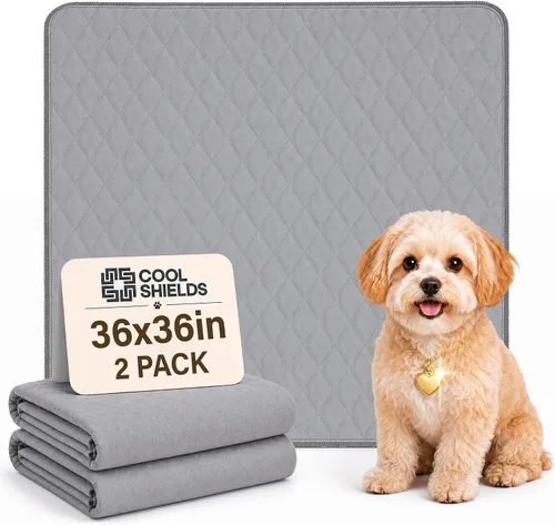 Vista 2 de Almohadilla lavable para orina de perro, 34 x 52 pulgadas para corral, jaula, orinal, suelo, cama, sofá y baúl, almohadillas reutilizables