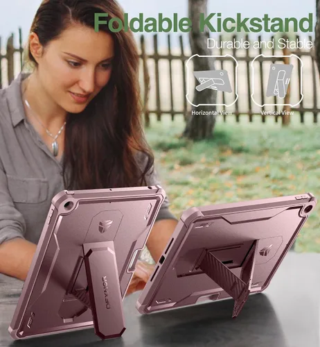 Vista 6 de Dexnor Funda para iPad de 9ª/8ª/7ª generación de 10.2 pulgadas, [protector de pantalla y soporte integrados] con soporte para bolígrafo, resistente