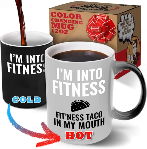 Vista 6 de Tazas de café navideñas que cambian de color, 12 onzas - Of Course I Talk To Myself - Taza de chocolate caliente para niños y tazas divertidas