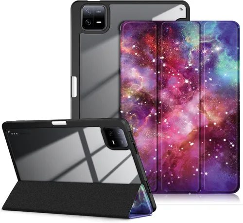 Vista 10 de Funda para Xiaomi Pad 6 de 11 pulgadas, carcasa rígida transparente para Xiaomi Pad6 Pro 2023, con encendido y apagado automático, azul oscuro