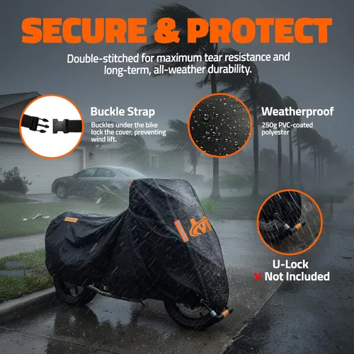 Vista 5 de Mockins Funda grande para motocicleta de 91 x 49 x 39 pulgadas, protección