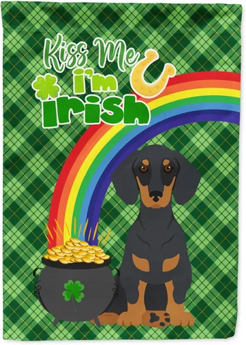 Vista 161 de Caroline's Treasures WDK4731GF - Bandera decorativa para jardín del día de San Patricio, color negro y tostado, Airedale Terrier, para jardín