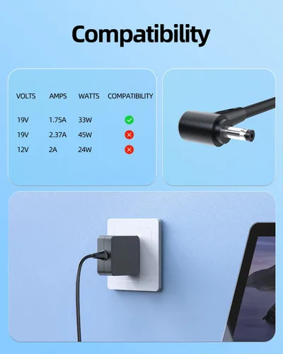 Vista 3 de Superer Cargador de CA con certificación UL apto para Asus Vivobook L203MA L203M L203 L203MA-DS04 ultrafino de 11.6 pulgadas portátil de 7.5 pies