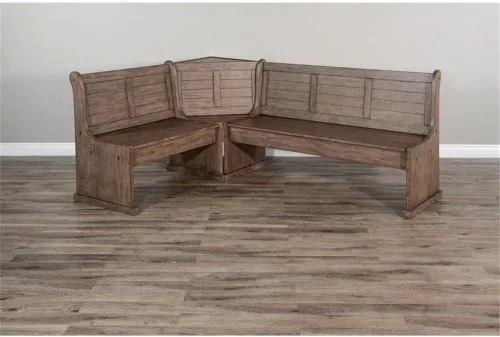 Vista 17 de Pemberly Row - Juego de rincón de desayuno de 4 piezas de madera estilo granja con almacenamiento oculto, asientos reversibles, ideal para espacios