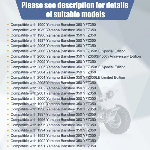 Vista 5 de Kit de abrazaderas de soporte de refuerzo del guardabarros trasero compatible con Yamaha Banshee 350 YFZ350 1987-2006