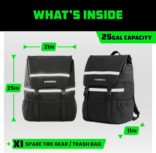 Vista 5 de Rhino USA Spare Tire Trash Bag - Overlanding Car Storage for Camping Gear Almacenamiento montado en neumáticos de repuesto para equipo de Negro