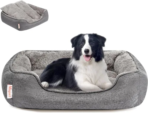 Vista 7 de Miguel Cama lavable para perros y gatos con cojín extraíble para perros medianos y pequeños, sofá cama para mascotas fácil de lavar con cojín Negro