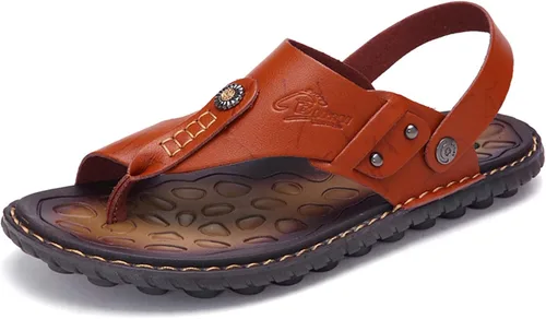 Vista 7 de Sandalias de piel para hombre Azul