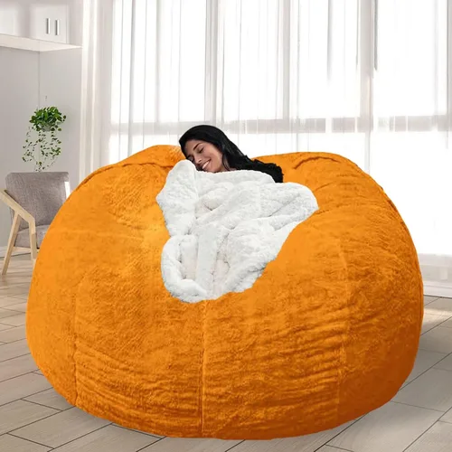 Vista 27 de Puf para adultos y niños sin relleno, sofá perezoso suave y redondo, funda de sofá de puf clásico, saco de amor para dormitorio, silla de lectura