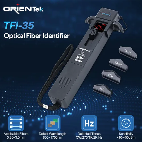 Vista 2 de ORIENTEK Identificador de fibra óptica TFI-35 Fibra viva OFI 4 adaptadores Detector vivo Identificador de tráfico 800nm -1700nm
