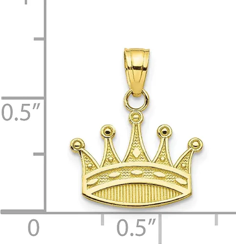 Vista 3 de Collar con dije de corona de oro amarillo de 10 quilates, joyería fina para mujer, regalos para ella
