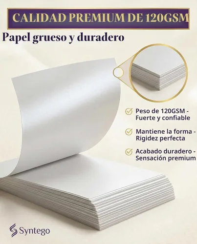 Vista 7 de 10 papel brillante A4 blanco nacarado de 4.23 oz/m² de doble cara apto
