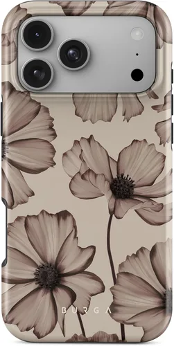 Vista 45 de BURGA - Funda p/teléfono compatible con iPhone 13 Pro, carcasa rígida híbrida de 2 capas + Funda protectora de silicona, almendras latte a lunares