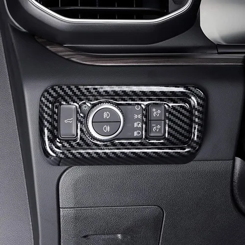 Vista 6 de RUIHE Cubierta de interruptor de maletero de color de fibra de carbono, ajuste de luz para Ford Explorer 2020 2021 2022 2023 2024 2025