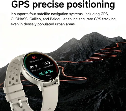Vista 3 de Yihou Reloj inteligente militar con GPS/brújula/altímetro con linterna 100+ modos deportivos Bluetooth llamada para hombres 1.32 '' Amoled para Negro