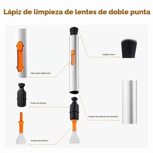 Vista 2 de K&F CONCEPT Bolígrafo versátil de limpieza de lentes de interruptor