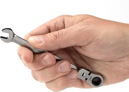 Vista 6 de TEKTON Llave combinada de trinquete de 12 puntos con cabezal flexible de 7 mm (0.276 in) WRC26407