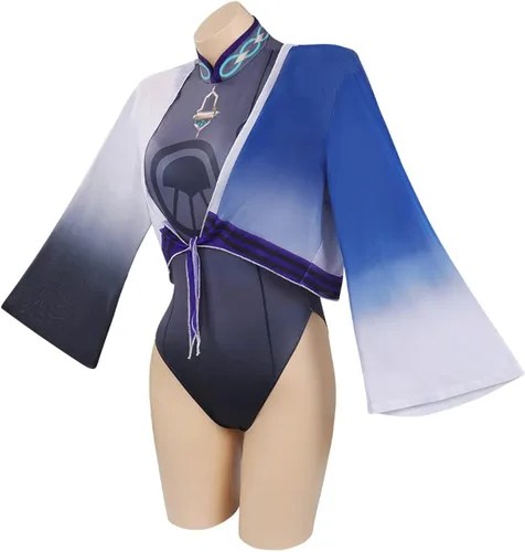 Vista 2 de Alleyon Genshin Impact - Traje de baño para mujer, traje de baño Hu Tao Venti Kazuha Scaramouche Anime Bikini Cosplay
