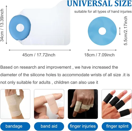 Vista 2 de Ymapinc Funda impermeable para pies, protector de ducha reutilizable para yesos quirúrgicos, vendajes, heridas, funda elástica suave y cómoda