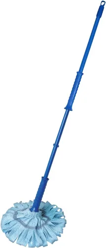 Vista 10 de Superio Trapeador de algodón para suelos de madera dura, autoescurridor, uso comercial/industrial de alta resistencia con mango de aluminio, azul