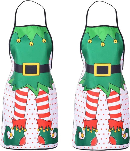 Vista 8 de Lvydec Delantal de cocina de Navidad, 1 Paquete
