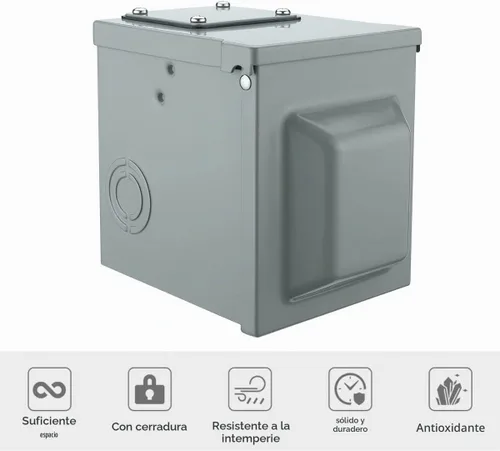 Vista 4 de Miady Caja de toma de corriente de 50 amperios 6-50R de 250 voltios, cerrada con cerradura y resistente a la intemperie, panel de receptáculo