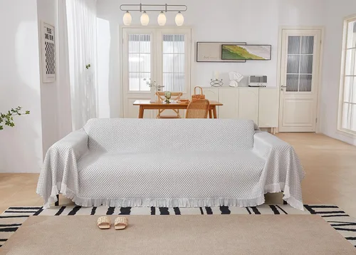Vista 2 de Funda de sofá toalla Cojín Sofá FurnitureProtector protegerá su sofá de manchas, desgaste Es funcional y duradero para la vida diaria para cama, Gris