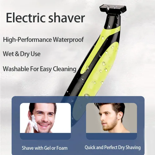 Vista 7 de INVODA Afeitadora eléctrica y recortadora de barba para hombre, afeitadora recargable en húmedo y seco con 3 protectores de precisión, protector