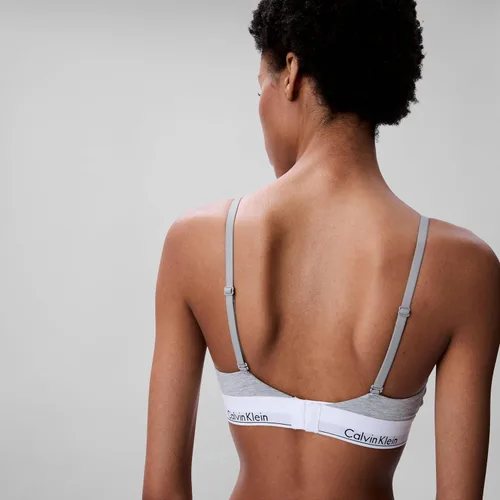 Vista 5 de Calvin Klein Bralette moderno de algodón ligeramente forrado triangular sin aros para mujer