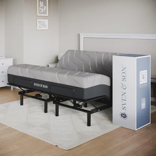 Vista 7 de Sven & Son Essential - Base de cama ajustable tamaño twin XL + colchón de espuma viscoelástica de gel frío de 10 pulgadas, inalámbrica, fácil