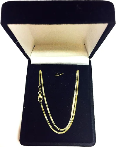 Vista 5 de Jewelry Affairs 10k Yellow Gold Gourmette Chain Necklace, 1.5mm