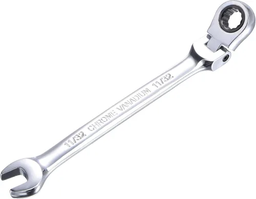 Vista 11 de uxcell Llave combinada de trinquete de cabeza flexible de 9/32 pulgadas SAE 72 dientes 12 puntos de trinquete de caja terminada herramientas