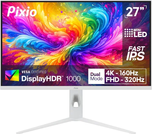 Vista 9 de Pixio PX27U Wave Beige 27 pulgadas 160Hz Frecuencia de actualización 4K 3840x2160p Resolución Panel IPS rápido 1ms GTG Tiempo de respuesta Monitor