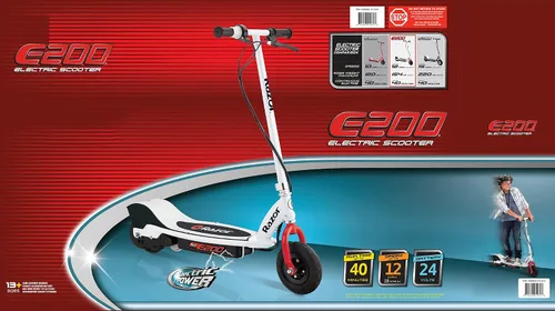 Vista 9 de Patinete eléctrico Razor E200 para adolescentes y adultos - Motor de alto torque de 12 MPH, 40 min de tiempo de conducción, peso máximo de 154